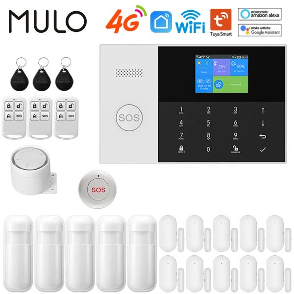 KITS 4G WiFi Home Alarm System Alarme Residencial Smart House House Alarmas per Tuya Smart Life con allarme di porte con Alexa