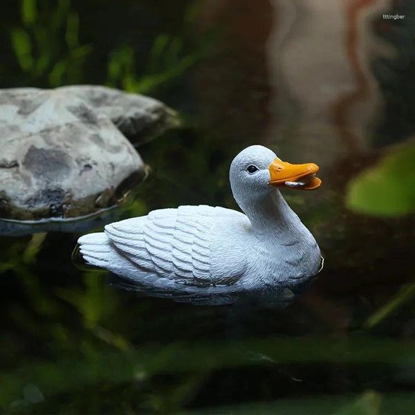 Decorações de jardim Estátua de pato flutuante realista para a lagoa da lago