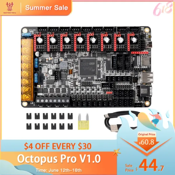 MICES BIGTREETECH OCTOPUS PRO V1.0 PRIMPERAÇÃO 3D Placa de controle 60V Placa de controle 8 Driver de motor TMC5160 Pro TMC2209 para Ender 3 Voron 2.4