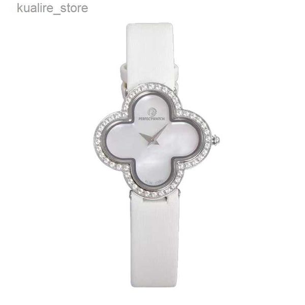 Orologi da polso designer femminile di alta qualità trifoglio diamante elegante per leisure in acciaio inossidabile in acciaio in acciaio in acciaio vetro ascesa oro montre de luxe l46