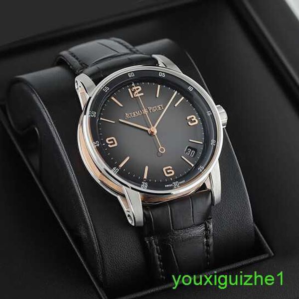Código de relógio de pulso da marca AP 11.59 Série 41mm Moda automática de moda mecânica Casual Swiss Famous Watch 15210cr.oo.a002cr.01 Tabela única cinza fumada