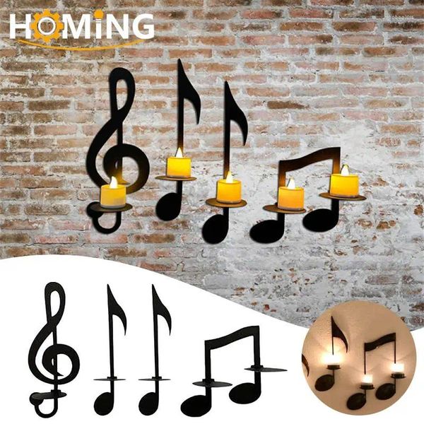 Kerzenhalter Nordische Musik Symbol Halter Metall Kerzenhandwerk Kunsthandwerk Haushalt Geburtstag Hochzeits Wand Hanging Dekor Geschenkkunsthandwerk