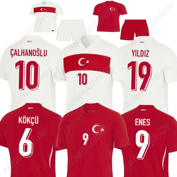 Maglia da calcio turca 2024 calhanoglu yildiz kokcu turkiye camicie da calcio arrda guler enes ozan kabak yazici akturkoglu maglia 24 25 25