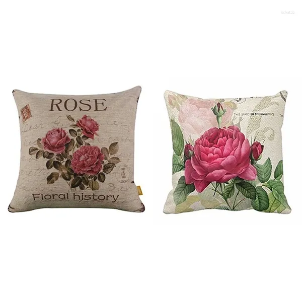 Travesseiro 2x Floral/Flor Flow Decorativo Caso Capa Sofá Decorativo (Rosos Rosos Rosos3)