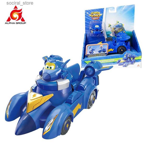 Action Toy Figuren Super Wings Spinn Jerome Fahrzeug 2 - IN -1 Spinnmodus oder Fahrzeugmodus Pop Transformation Anime Battle Kinder Spielzeug Weihnachtsgeschenk L240402