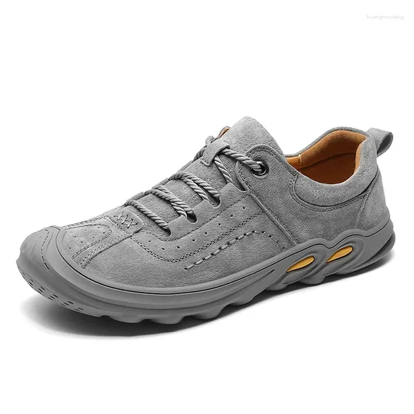 Lässige Schuhe goldene böser Outdoor -Männer Mode Leder Wohnungen Retro Herrenschuh bequeme Plattformschuhschuhe Leisrote -Laibers