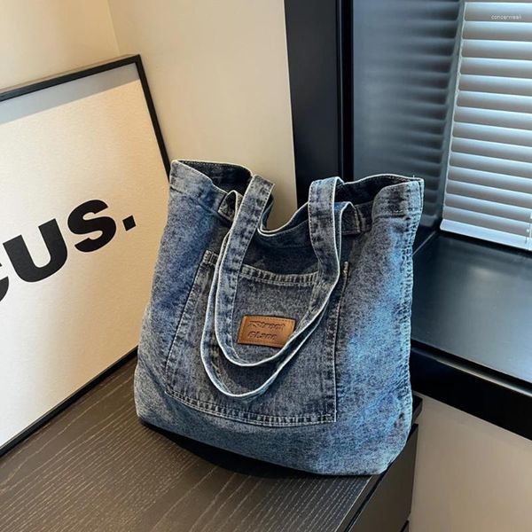 Borse da donna con spalla Designer di lusso Denim frizione Gruppo ascellate di grandi dimensioni Simple femmina Commuter Borse per viaggi in ufficio