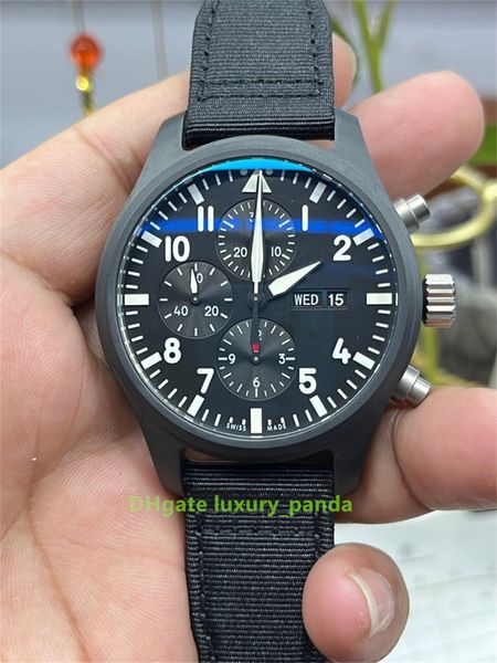 AZ Factory Watch Big Pilot 46mm Automatische mechanische Männer Uhren 7750 Bewegung 904L Edelstahl wasserdichte Nacht Glow Top-Quality Keramik-Armbanduhr-55