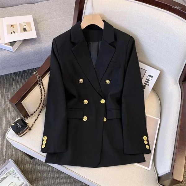 Kadın Suits 2024 Sonbahar Kadın Moda Gelişmiş Sense Blazer Palto High End Suit Ceket Kadın Kore Boş Zamanı Gevşek Takım Paltosu