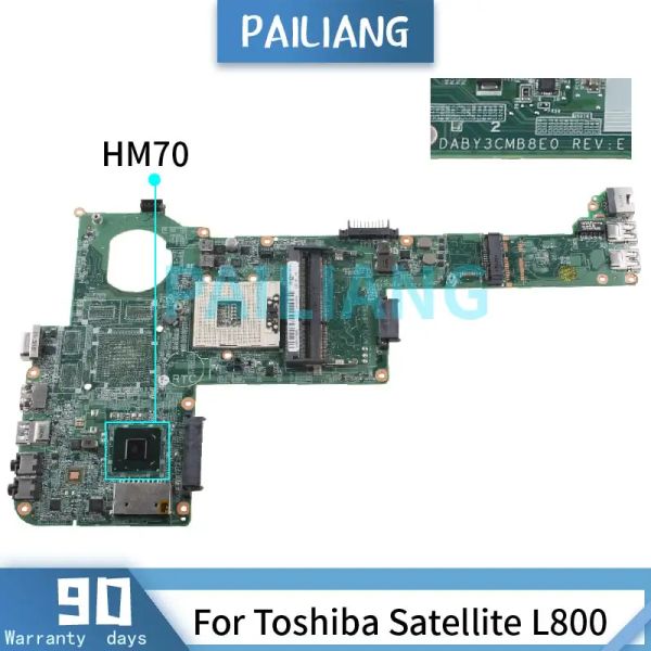 Placa -mãe A000175320 Laptop Placa -mãe para Toshiba Satellite M800 L800 C840 HM70 HM76 PRINCIPAL DABY3CMB8E0 SLJ8E SLTNV DDR3 Testado