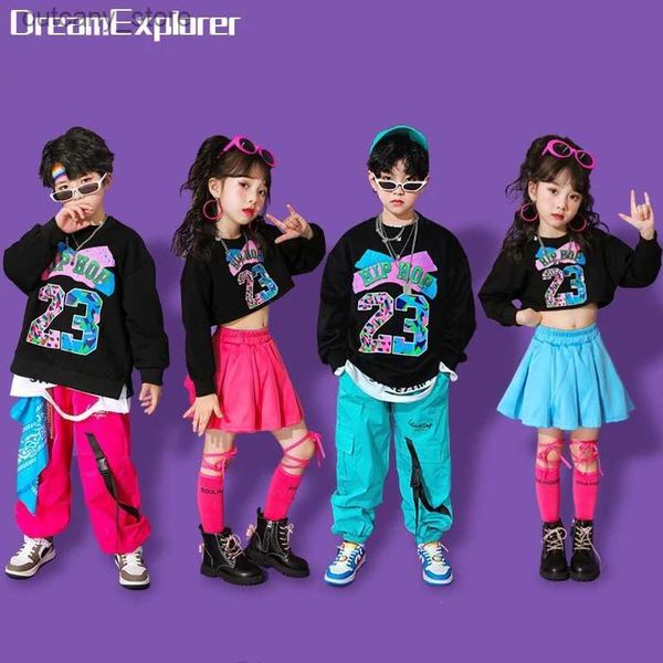 Vestidos de menina meninos Hip Hop Sorto de moletom sólido Garotas CROP TAMPLE