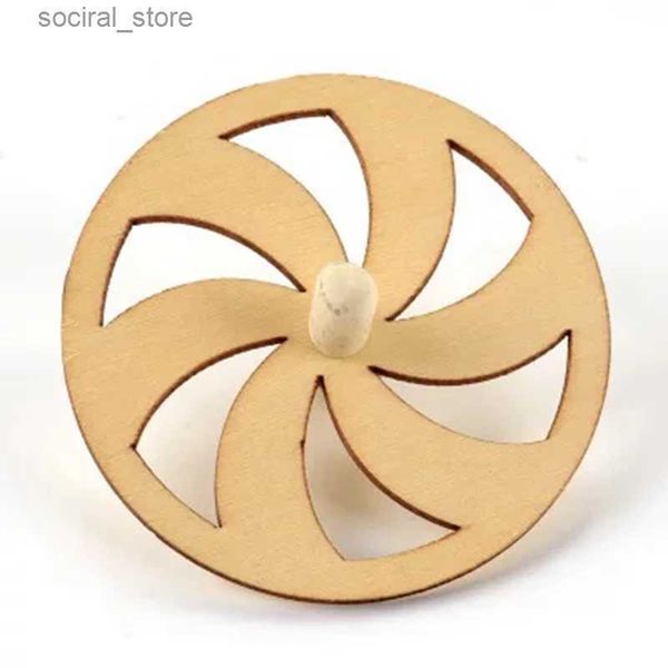 Spinning Top Natural Wood DIY Farb rotierende obere IC Gyroscope Desktop Balance Drehende Top Toy L240402