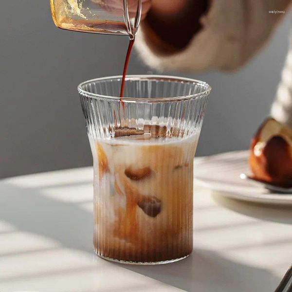 Copos de vinho do escritório da casa de café claro copo de vidro criativo chá para sorvete de vidro para sorvete