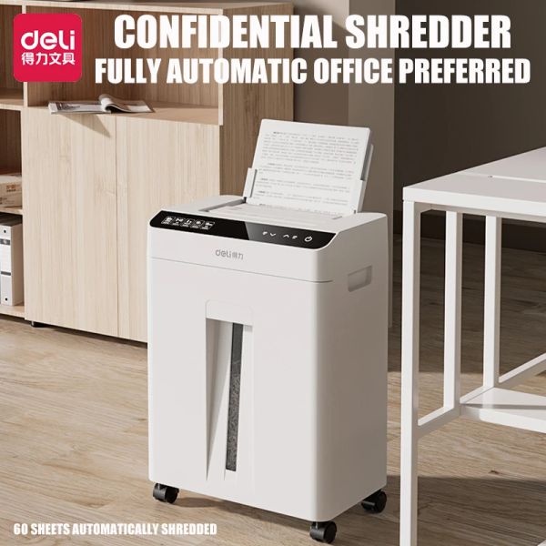 Шреддер Deli Shredder A4 Размер 18 л. 10 минут непрерывный автомат+ручный двойной режим визуальной бумажной картриджа измельчение 220V