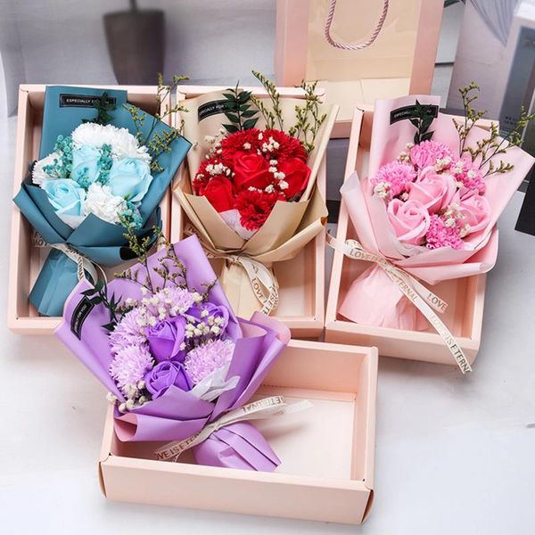 Dekorative Blumen getrocknete Blume mit hellem Strauß Geschenkbox kleiner Baby Atem Hochzeit Valentinstag Wohnkultur