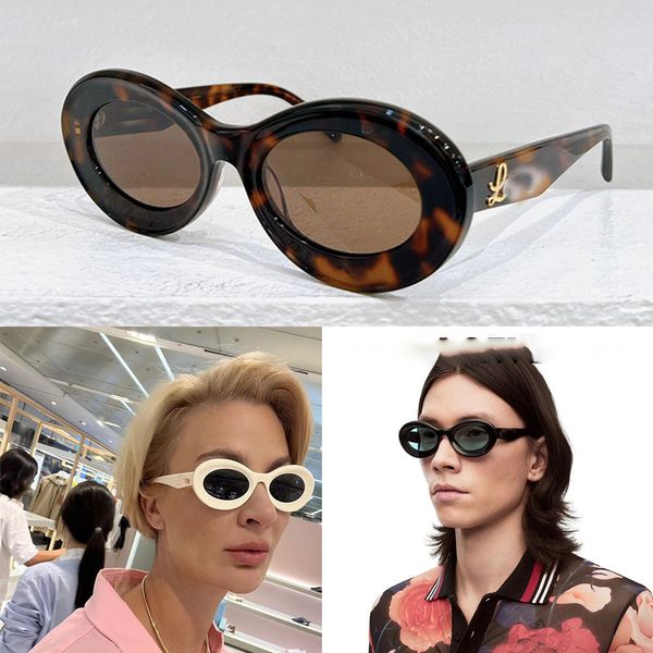 Luxusschleife Sonnenbrille in Acetat Fashion Lady Designer Oval Frame Sonnenbrille Klassische kleine Rahmen sexy Frauen Logo auf Arm 40110