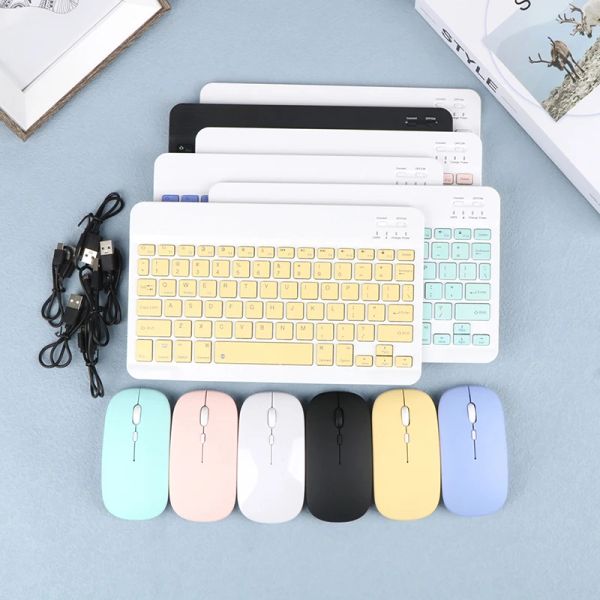 COMBOS 1SET 10 pollch mouse tastiera bluetooth wireless universale per laptop tablet iPad smartphone con cavo USB