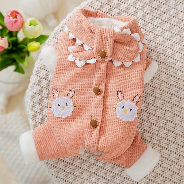 Hundebekleidung Winter süßer Haustierkleidung Welpe Baumwoll-Padd-Jacke mit Plüsch-Overalls Cat Clothing Yorkshire Damen Kostüme