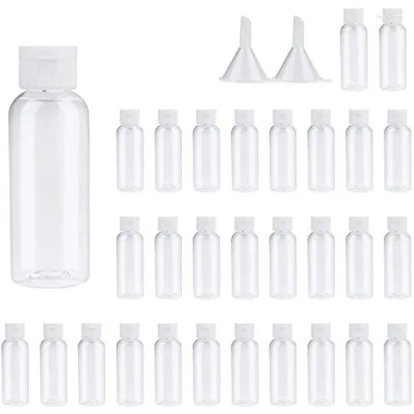 Garrafas de armazenamento 30pcs 10 20 30 50 60ml Pet Plastic Loção Bottle Small Squeeze Provo de amostra de amostra de recipiente com tampa de tampa de tampa de tampa de trabalho de preenchimento