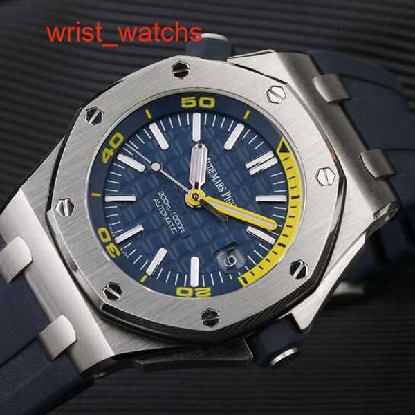 AP Racing Wrist Watch Royal Oak Offshore Series Automático mergulho mecânico de aço à prova d'água Data Display Watch Mens Watch Set 15710ST