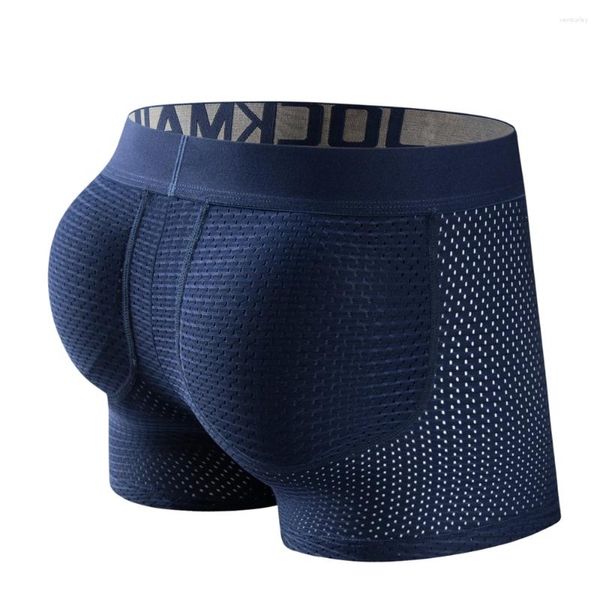 Underpants Mesh Herren gepolsterte Unterwäsche -Unterwäsche sexy Fashion Ice Seide Atmungsfreie weiche bequeme Bullenboxer -Slips