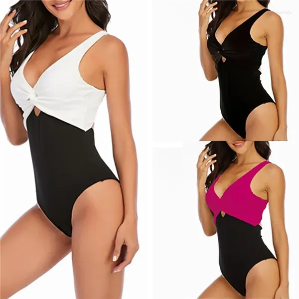 Da bagno da nuoto da bagno set di bikini set sexy a contrasto nuoto costume classico classico body a v-collo senza scollo a v-collo senza spicco di costume da bagno a vita alta