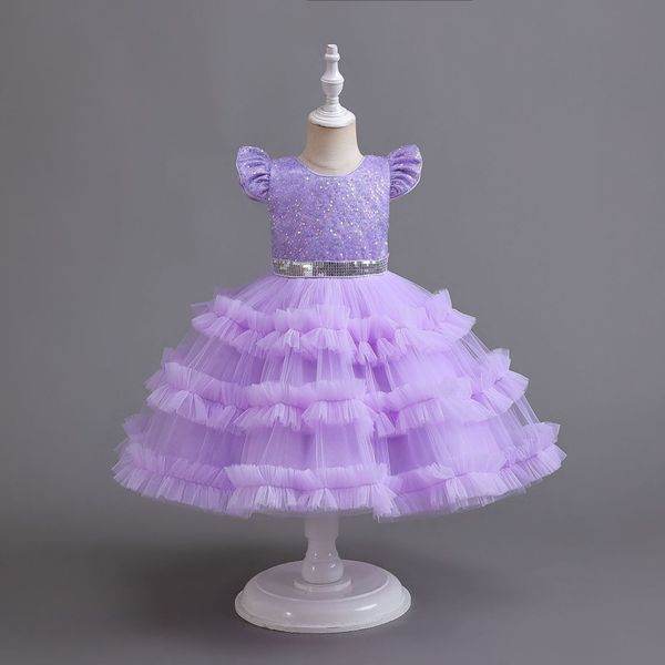 Новые милые розовые платья для девочек -цветов для свадебного бального платья детские платья по случаю дня рождения бисера