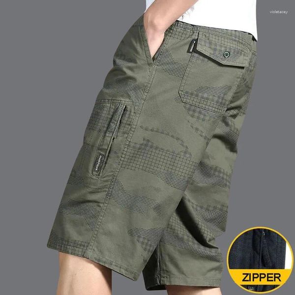 Herren -Shorts Hochwertiger Tarndrucken Casual Short Hosen 6xl Plus Größe unter Knie Homme Splott