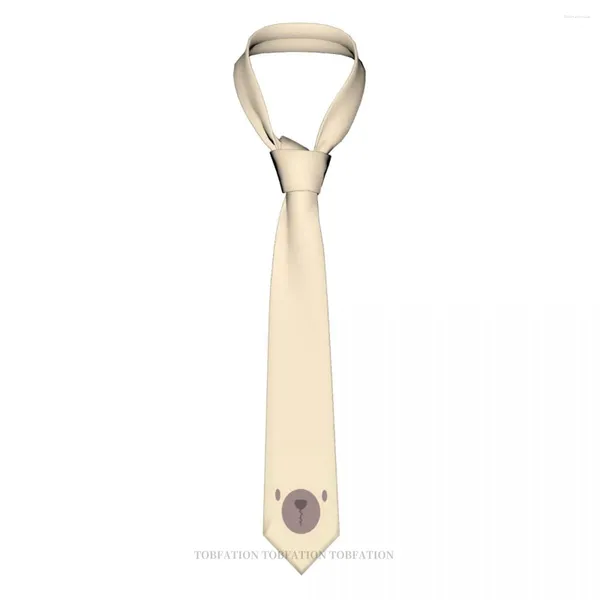 Yay bağları sevimli yüz baskı oyuncak ayı rahat unisex boyun kravat günlük aşınma dar çizgili ince kravat