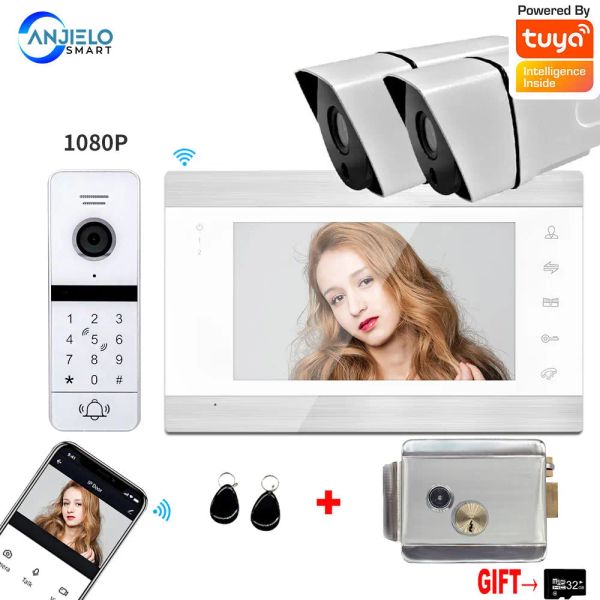 Intercomo 1080p FHD sem fio Tuya smart smart home Doorbell Câmera Wi -Fi Video Intercom para casa com proteção de segurança elétrica de bloqueio