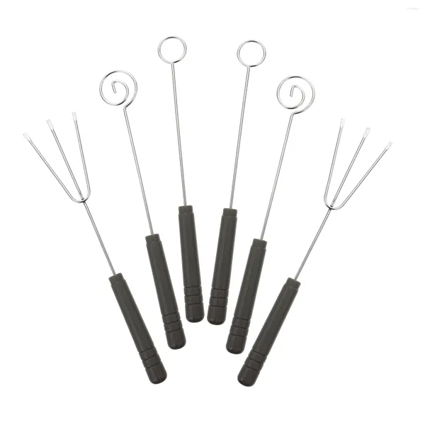 Set di stoviglie da 6 pezzi Forks di cioccolato in acciaio inossidabile FORCHI DI IMPIORE BBQ Strumenti da forno da cucina Gadget Strumenti da cocktail decorano toppers torta