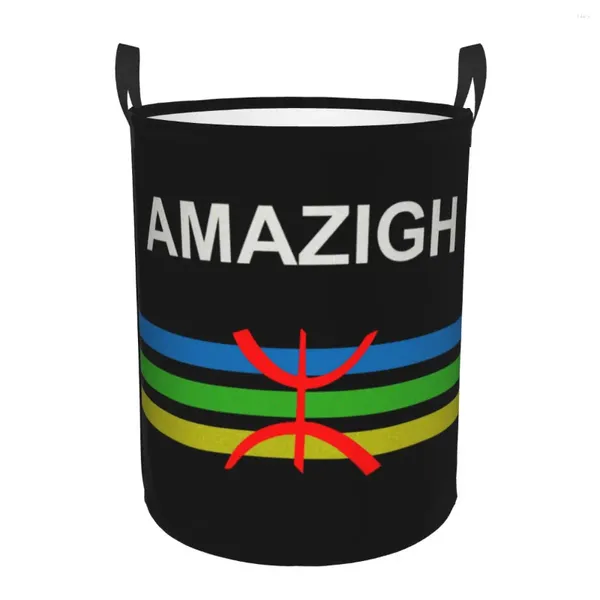 Bolsas de lavanderia Amazigh Flag and embleble cestre grande cesta de armazenamento berbere imazigheen infantil organizador de brinquedos para berçário