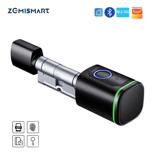 Blocca Intellithings Tuya Ble Smart Home Security Lock Lock Cilinder Core per core elettronica App Chiave Chiama Ic Card Unlock