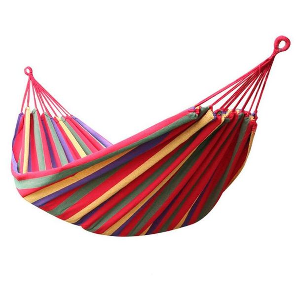 Hammocks Canvas Hammock Hammock Outdoor Swing Garden Garden Inteiro Slee Interior Lidra Rainbow Travel Cam Supplies com cama de bolsa 185x80cm Drop Delivery Dh3xb