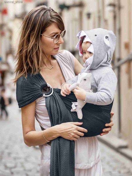 Carrier con zaini con anello per acqua baby anello trasportatore di imbracatura |Involucro di mesh traspirante leggero per bambini neonati e bambini piccoli L45
