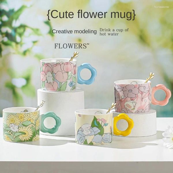 Tazze creative Internet Celebrity Cartoon Tulip High-Value Home Office Cups Snack Tè pomeridiani