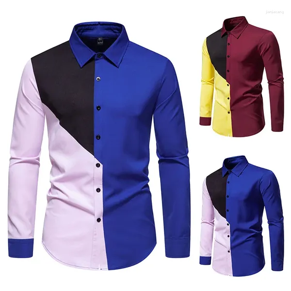 Herren -Casual -Shirts 2024 Amazon Polo -Kragen mit langem Ärmel Hemd