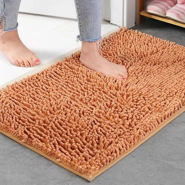 Tapetes chenille não deslizamento tapete tapete capacho de água absorvente almofadas para os pés para casa do lado de fora da cozinha da sala de estar do quarto
