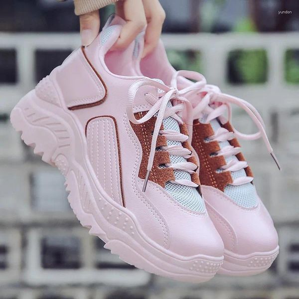 Scarpe da fitness sneakers femminile grossolana piattaforma primavera femminile calzature casual femmina sneaker rosa dames papà allenatori basket femme