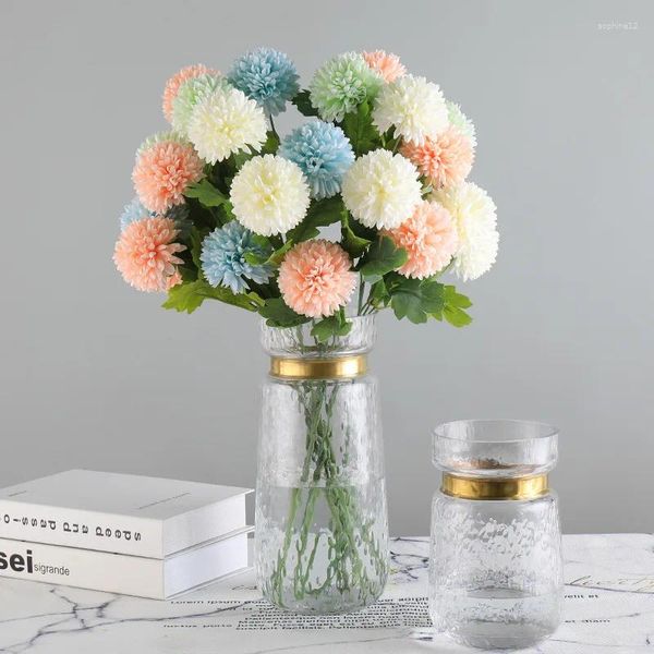 Fiori decorativi Hydrangea Dandelion Rose Bundle Pavimento Soggio