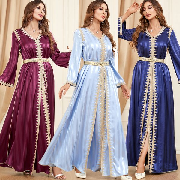 3318 Middle East Dubai Herbst/Winter New Cross Border Fashion Außenhandel Frauen Satin zweiteilige Abendkleid