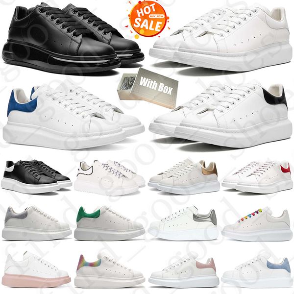 С дизайнерскими ботинками негабаритная платформа для кроссовок Scarpe Mens Womens White Black Leather замша бархатный кружев Chaussures Espadrilles Unisex Sports Trainers