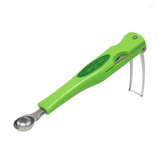 Löffel 3 in 1 Wassermelonenwürfel Slicers Baller Scoops Splitter Set Obst Eis Küchengeräte