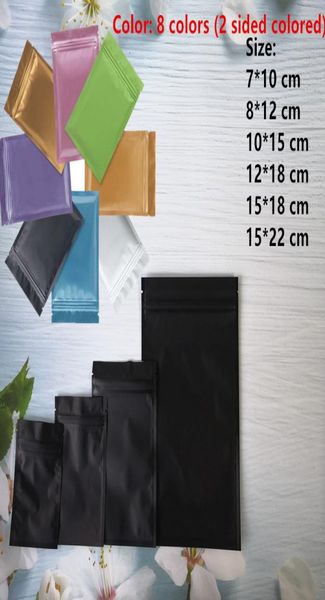 Plastikmylar -Beutel Aluminiumfolie Reißverschlussbeutel für langfristige Lagerung und Sammlerstücke Schutz 8 Farben zwei Seitenfarb2449753