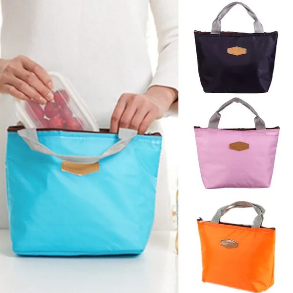 Modekühler Lunchbox tragbare isolierte Leinwand Lunchtasche Thermal Essen Picknick -Tasche Kühlertasche Lunchtaschen für Frauen Kinder