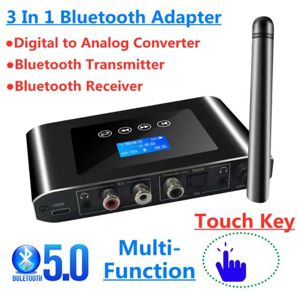 Adapter DAC Digital zu Analogwandler Optisch Koaxial an RCA 3,5 mm Aux Wireless Audioadapter Bluetooth 5.0 Receiver Transmitter TV -PC