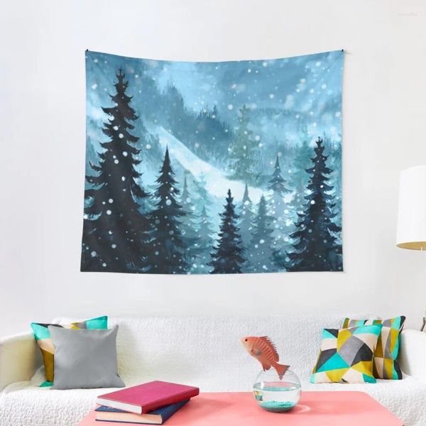 Takestries Winter Night Night Tapestry Carpet Wall Art Mural Organização e decoração deco