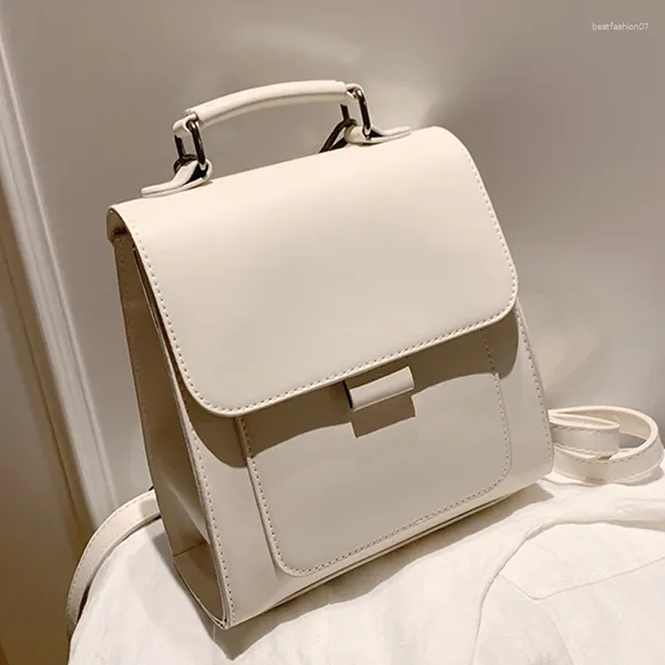 Borse per la scuola 2024 zaino da donna Solid Billies 'School Bag di alta qualità PU Leather White Spicch Designer Sposta