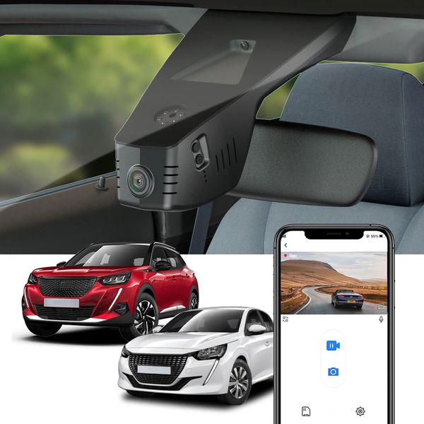 Autokamera für Peugeot 208/ E-208/2008/ E-2008 2019 2020 2021 2022 2023 Honsoe 4K Auto DVR Dash Cam für Peugeot, WiFi-Verbindung