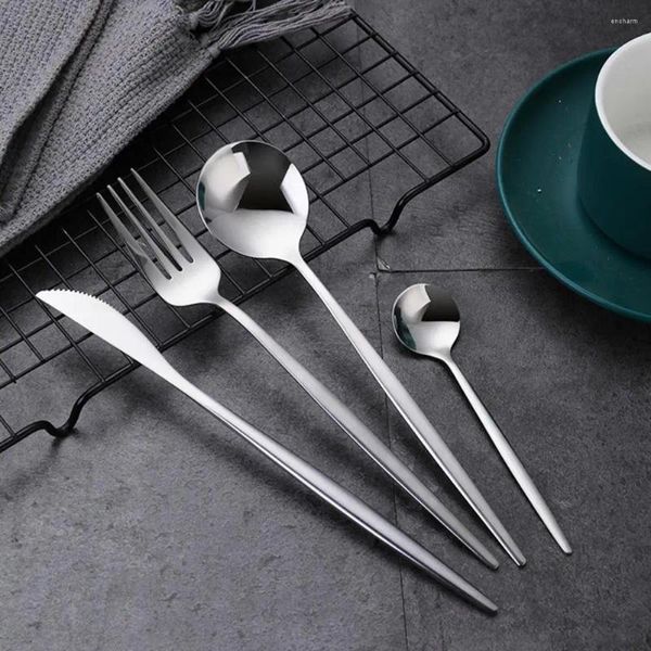 Geschirrsets Home TableWares Dickeed Edge Besteck eleganter Edelstahl Set für Partys Hochzeiten Hitzebeständige Küche